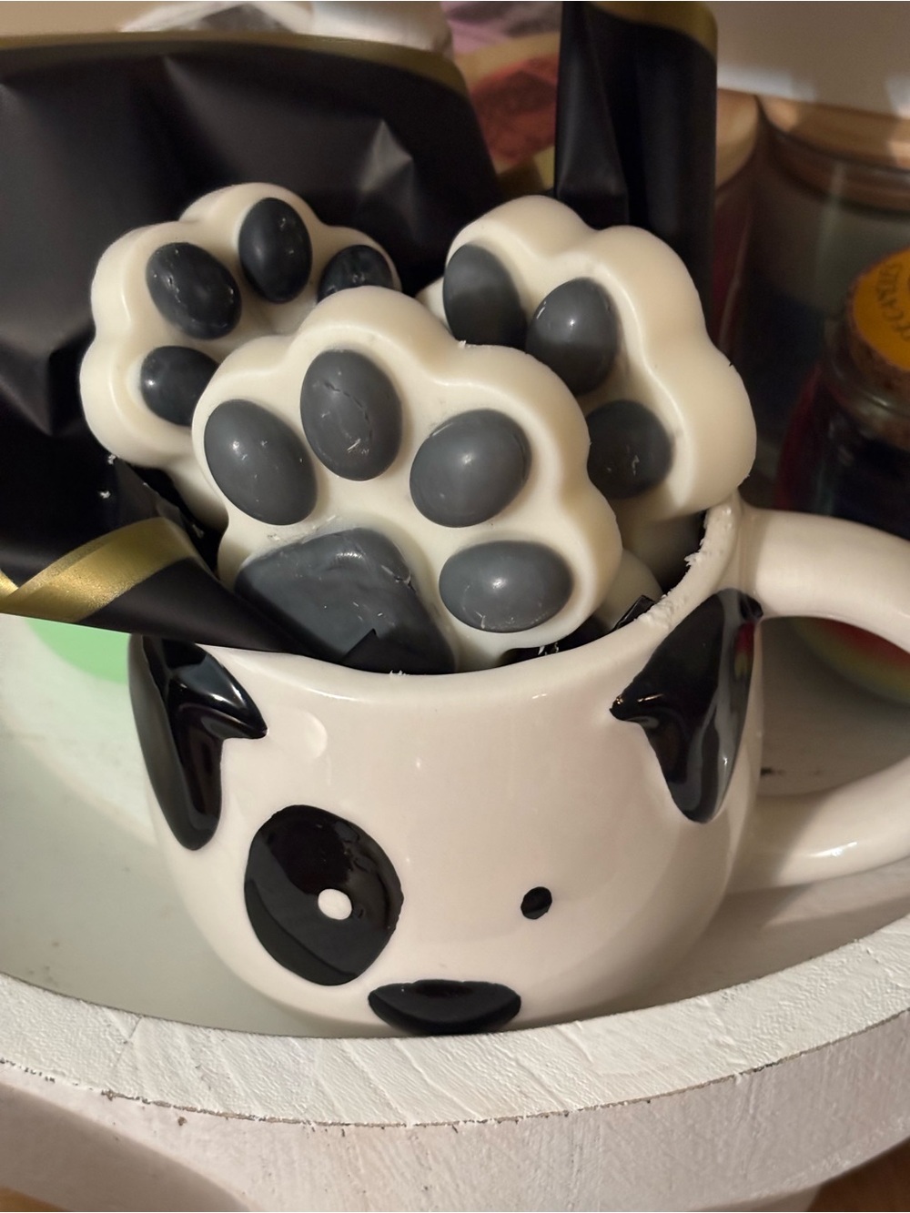 Paw-Shaped Scented Wax Melts - White and Gray